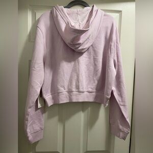 NWT Good American Cropped Cotton-Blend Hoody in Candy Pink Size 2X